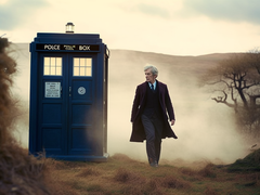 Dr Who leaving the Tardis