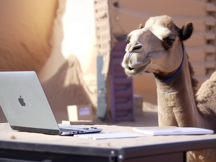 hjmaier_a_camel_sitting_at_an_apple_computer_typing_on_the_keyb_fac6722f-c760-45f6-a90b-ab3ba44788b9.png